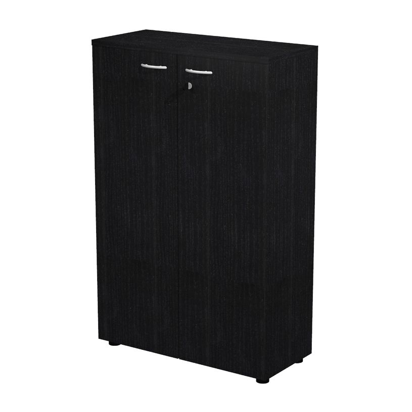 7331920002205-Bibliothèque mi-haute Trend - L80xP35xH120 cm - 2 portes en mélaminé avec serrure - imi-P_405165830_1-0