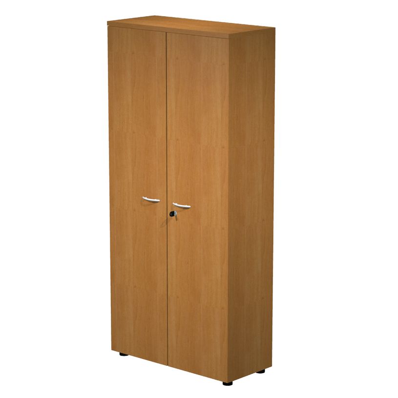 7331920002250-Bibliothèque haute Trend - L80xP35xH180 cm - 2 portes en mélaminé avec serrure - imitat-P_405165835_1-0