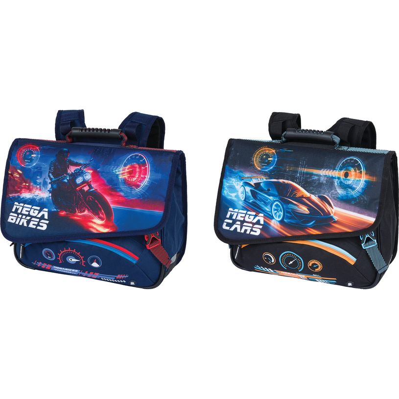 3664447172408-Cartable Megacars ou Megabikes - 38 cm - 2 compartiments - Oberthur-P_405166177_1-0
