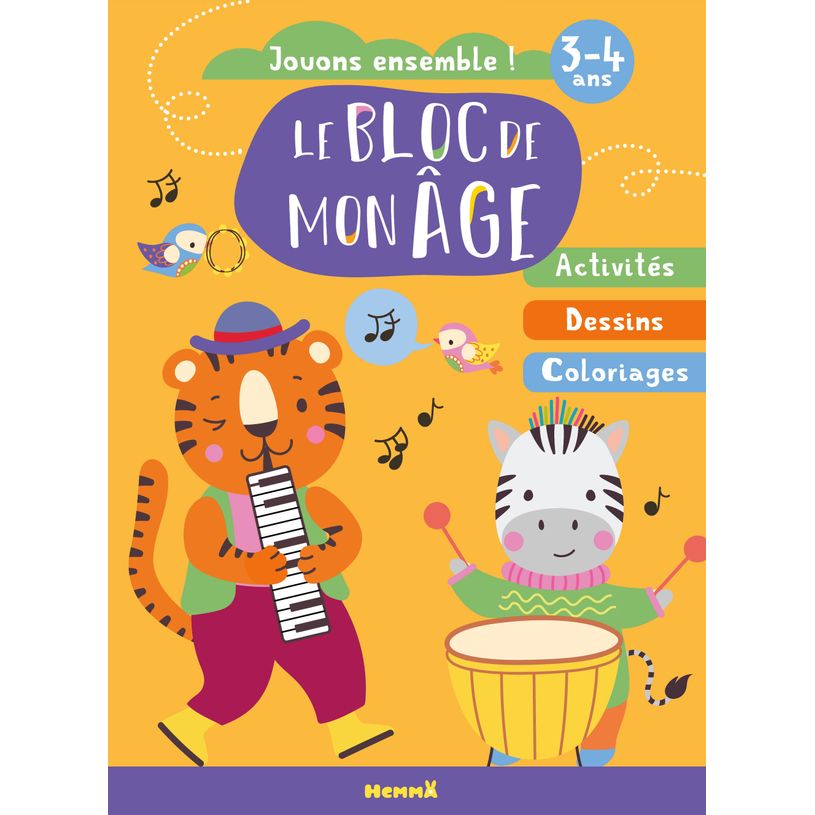 9782508055355-Le Bloc de mon âge 3-4 Ans - Jouons Ensemble ! Tigre et Zèbre - Activités, Dessins, Col-P_405166365_1-0