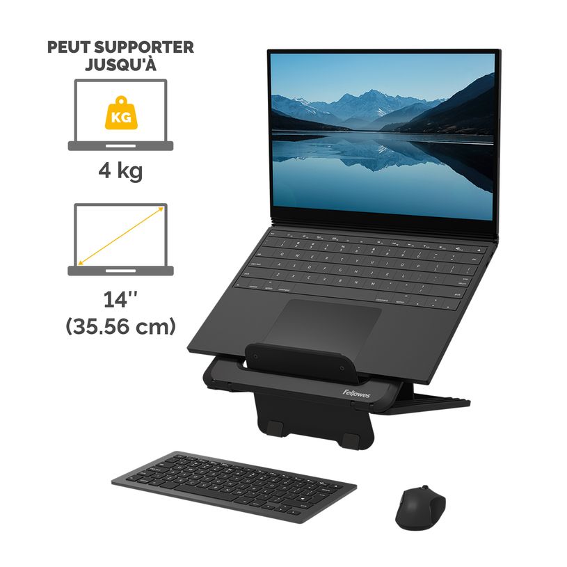 Support PC Portable Réglable - 7 Niveaux D'inclinaison - En Plastique Robuste, Antidérapant - Pour Laptop, Tablette, Liseuse
