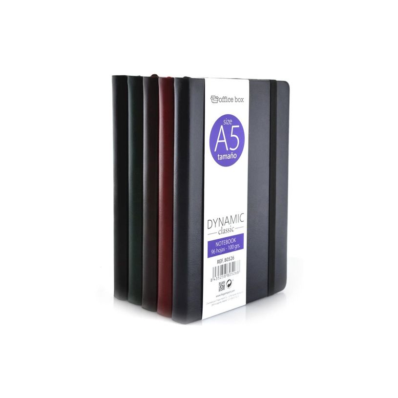 8435258805251-Office Box Dynamic Classic - Cahier de notes - A5 - 145 x 215 mm - 96 feuilles / 192 pages - ligné - bleu, rouge, noir, vert, b-P_405166559_7-0