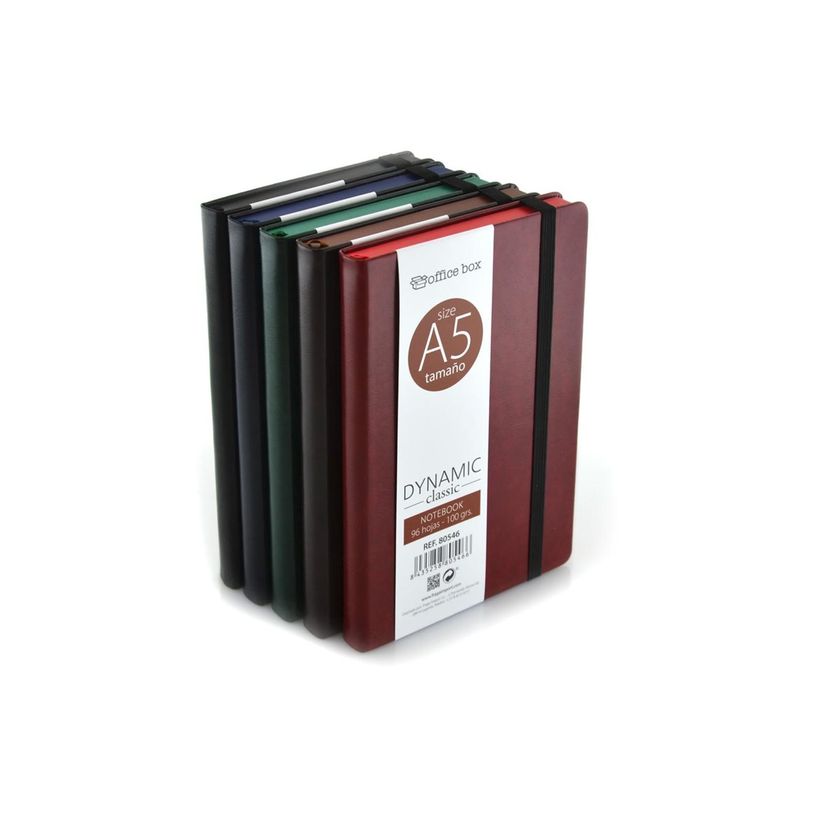 8435258805251-Office Box Dynamic Classic - Cahier de notes - A5 - 145 x 215 mm - 96 feuilles / 192 pages - ligné - bleu, rouge, noir, vert, b-P_405166559_9-2