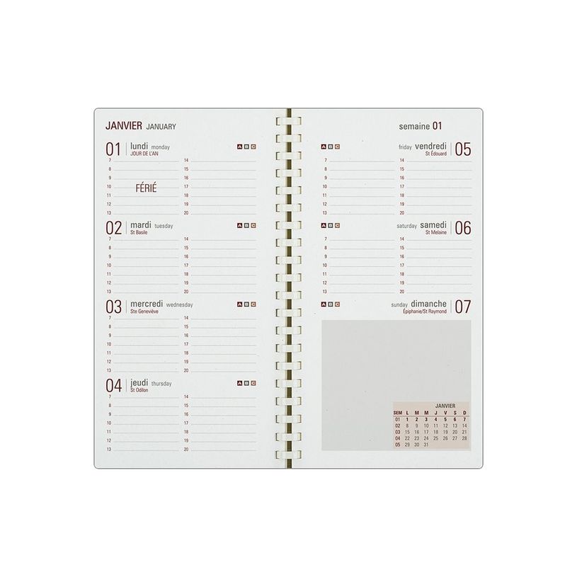 3664447205472-Oberthur Biofriendly - Agenda de poche spiralé - 1 semaine sur 2 pages - 9,5 x 17,5 mm-P_405166615_1-1