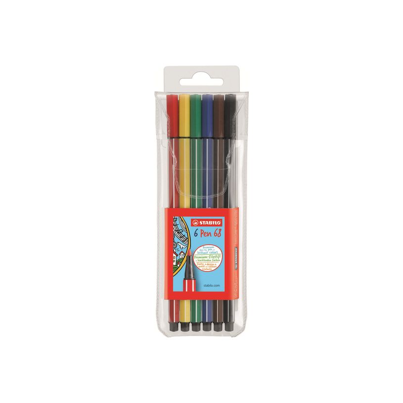 4006381111683-STABILO Pen 68 - 6 Feutres pointe moyenne - couleurs assorties-P_405166679_1-0