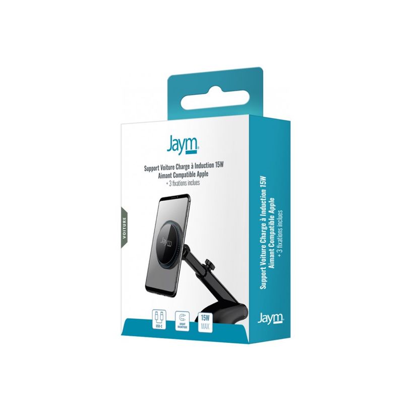 3701263522304-JAYM - support de voiture magnétique pour smartphone avec fixation - Avec charge inductio-P_405167293_1-0