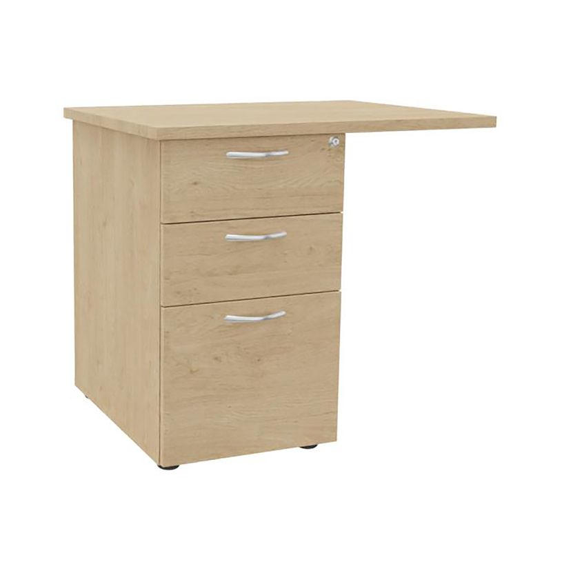 3253310412927-Retour direct sur caisson 3 tiroirs IDRA/DUAL - L80 x P60 cm - imitation chêne clair--0