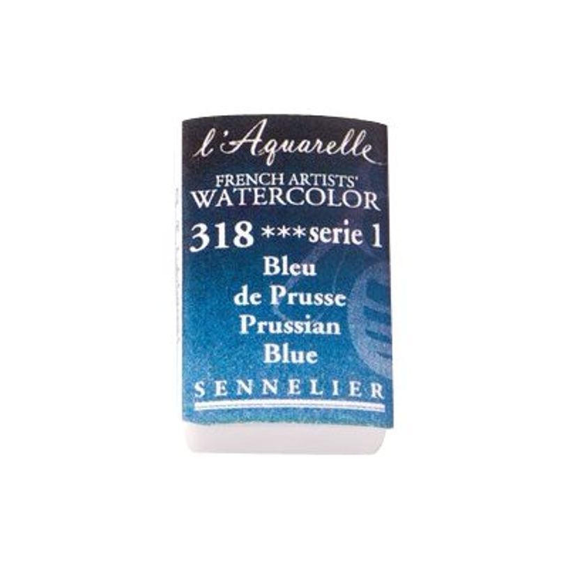 3046450113850-Sennelier French Artists' Series 1 Half Pan 318 - Peinture - aquarelle - bleu prussien - t-P_405172534_1-0