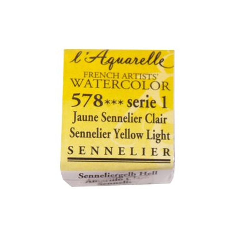 3046450114116-Sennelier French Artists' Series 1 Half Pan 574 - Peinture - aquarelle - jaune primaire - -P_405172559_1-0