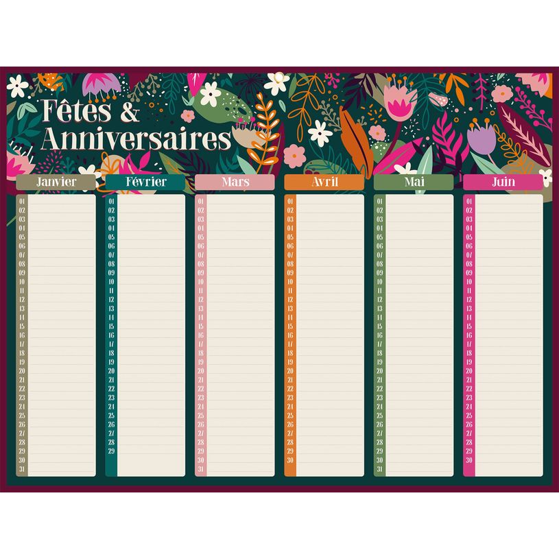 3592930004496-Calendrier perpétuel BOUCHUT "Fêtes et Anniversaires" PEFC 70 % 32 x 42 cm--1