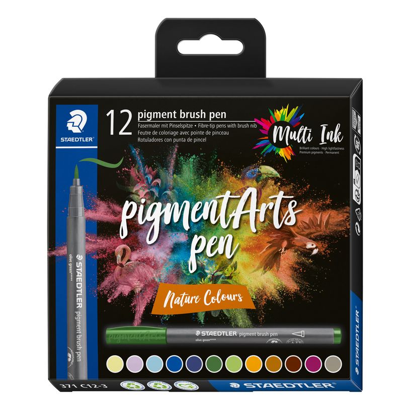4007817097052-STAEDTLER Pigment brush 371 - 12 feutres pointe pinceau - couleurs nature assorties-P_405177290_2-0