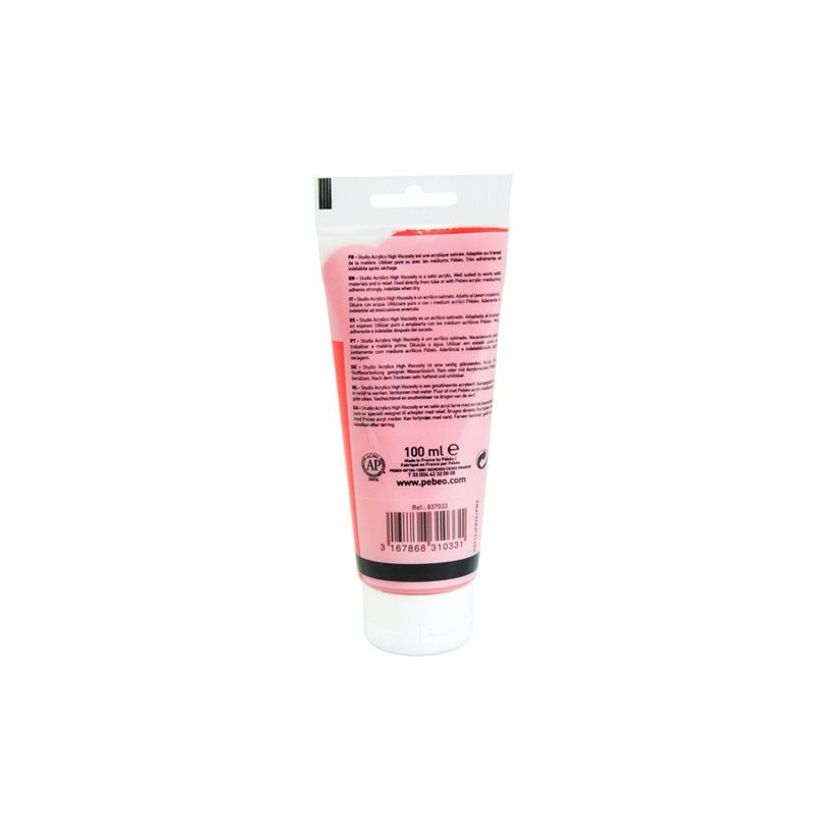 3167868310331-Pebeo Studio Acrylics High Viscosity 33 - Peinture acrylique - teinte rouge cadmium - 100 -P_405177298_1-2