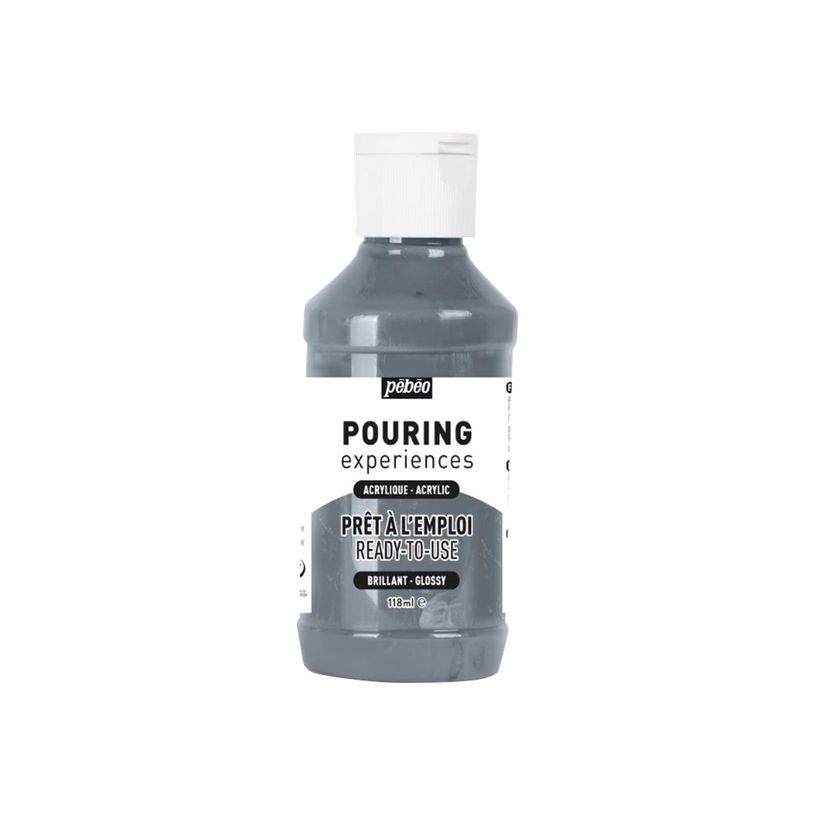 3167865246213-Pebeo Pouring Experiences - Peinture acrylique - gris foncé - 118 ml-P_405177319_1-0