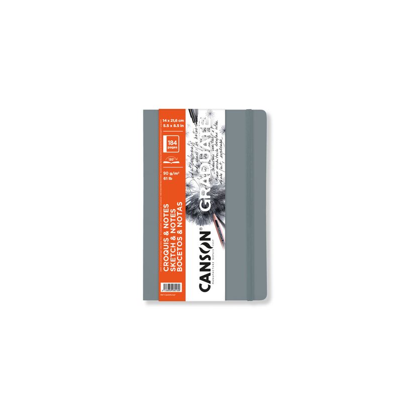 3148950080189-Canson Graduate - Carnet de croquis/notes - 140 x 216 mm - portrait - 184 pages - papier blanc - couver--0