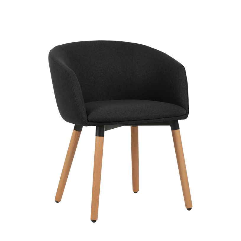 3760185021883-Fauteuil ARCO - 4 pieds bois - noir--1