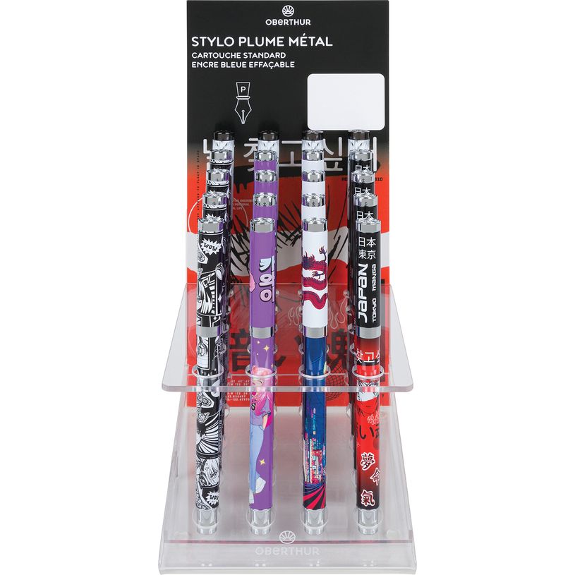 3664447169903-Stylo plume Manga - 5 decors assortis - Oberthur--0