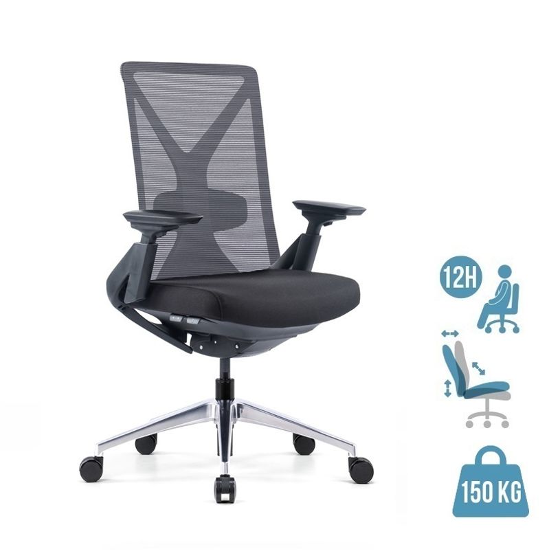 3700339992409-Fauteuil de bureau YARK - accoudoirs réglables - appui-tête en option - noir-P_405181369_1-0