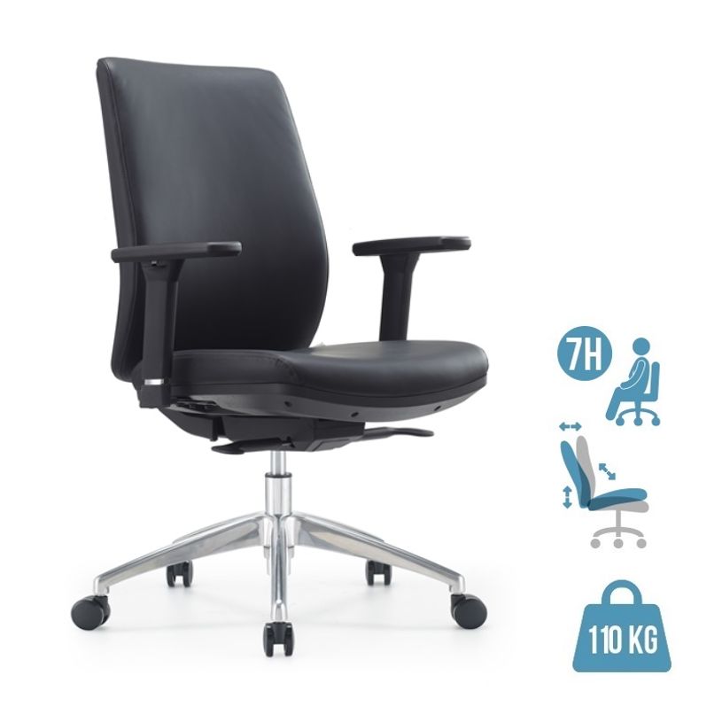 3760185021708-Fauteuil de bureau SHERMAN - accoudoirs réglables - Appui-tête en option - noir-P_405181440_1-0