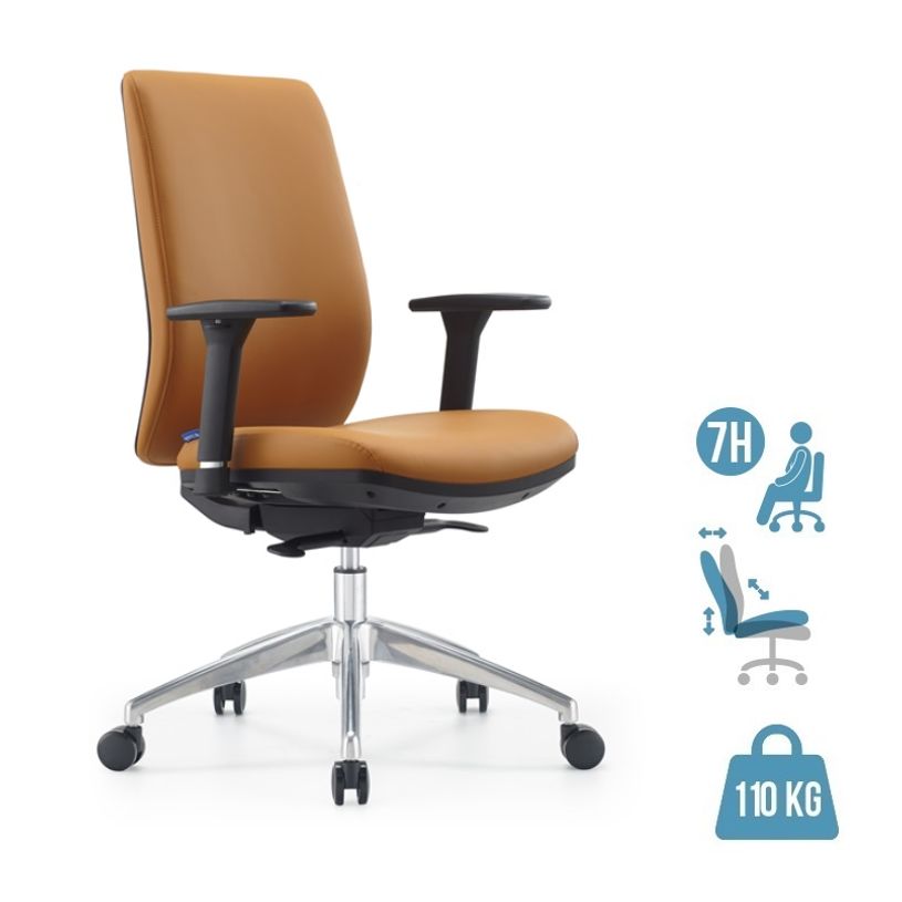 3760185024525-Fauteuil de bureau SHERMAN - accoudoirs réglables - Appui-tête en option - marron-P_405181442_1-0