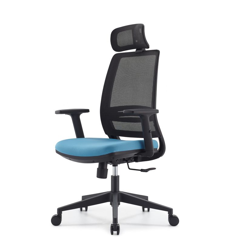 3760185024563-Fauteuil de bureau OPEN - accoudoirs réglables - appuie-tête réglable - bleu-P_405181445_2-1