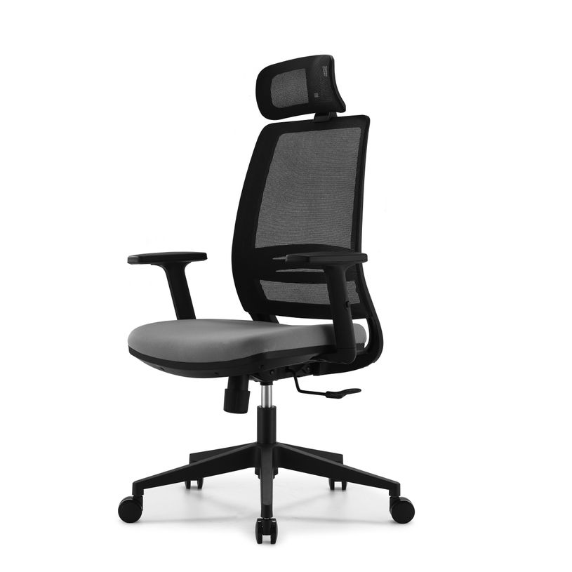 3760185024570-Fauteuil de bureau OPEN - accoudoirs réglables - appuie-tête réglable - gris-P_405181446_2-1