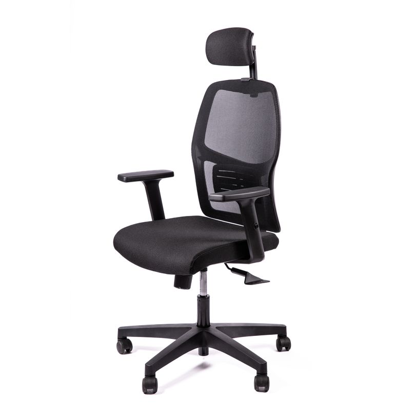 3760388580477-Fauteuil de bureau CALLIOPE - accoudoirs réglables - appui-tête - noir-P_405181467_2-1