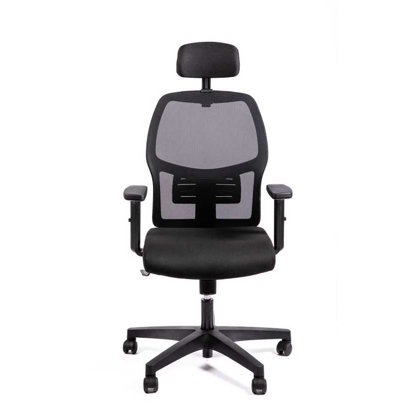 3760388580477-Fauteuil de bureau CALLIOPE - accoudoirs réglables - appui-tête - noir-P_405181467_3-2