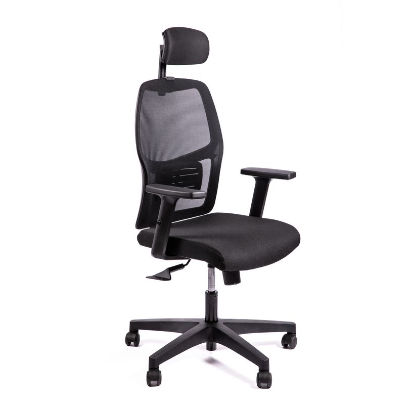 3760388580477-Fauteuil de bureau CALLIOPE - accoudoirs réglables - appui-tête - noir-P_405181467_5-4