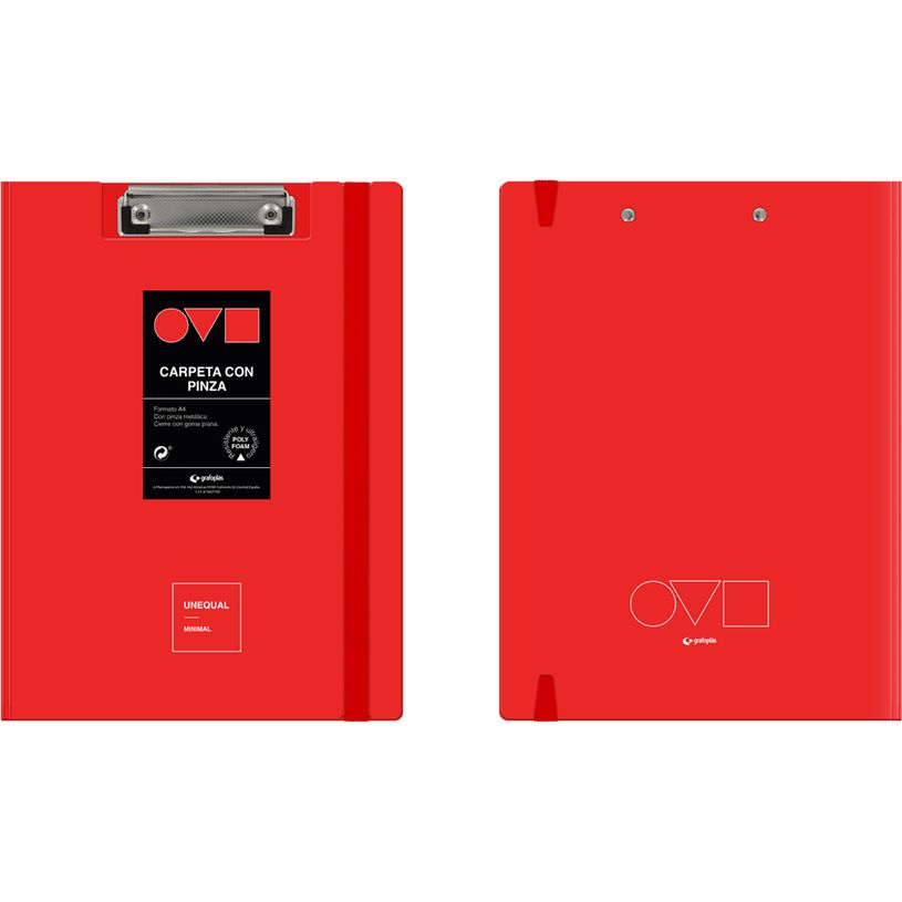 8413623158683-Grafoplas Unequal Minimal - Porte blocs avec fermeture - pour A4 (210 x 297 mm) - rouge-P_405182993_1-0