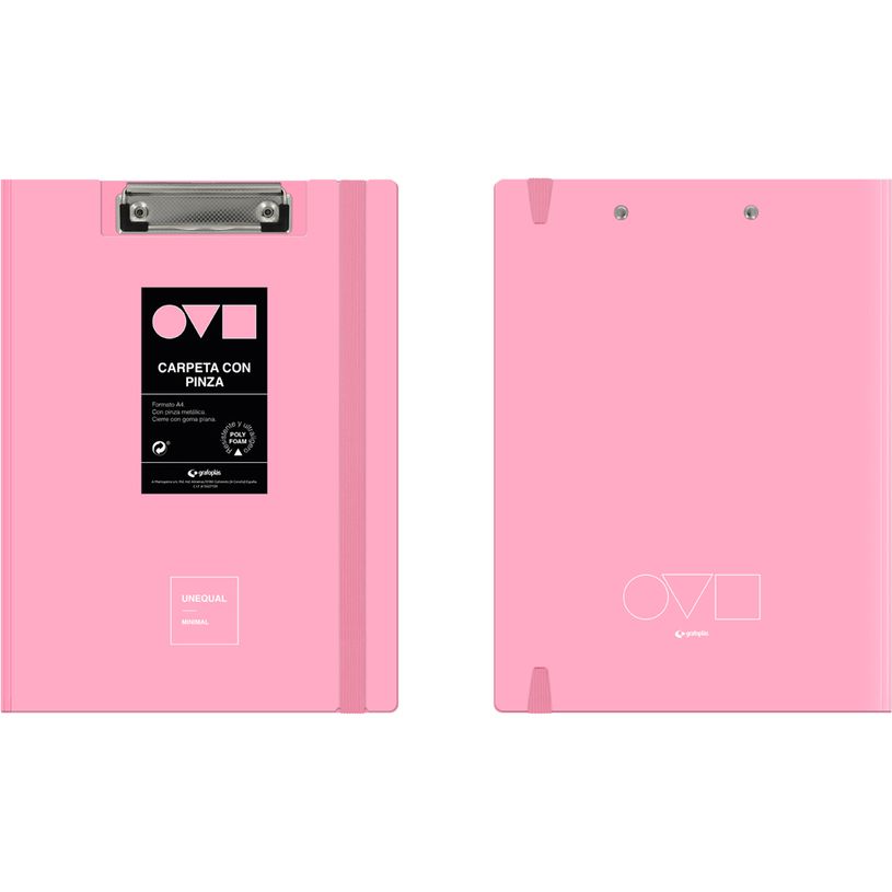 8413623158737-Grafoplas Unequal Minimal - Porte blocs avec fermeture - pour A4 (210 x 297 mm) - rose-P_405182994_1-0