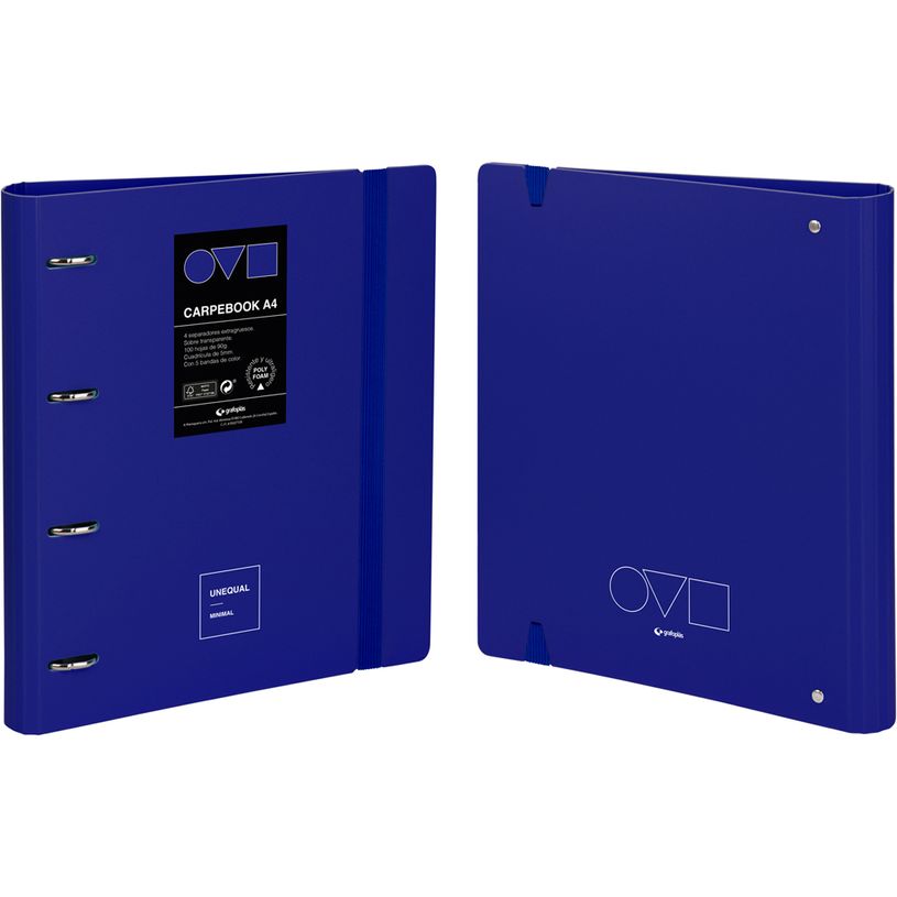 8413623106080-CARPEBOOK A4 CON RECAMBIO 4 ANILLAS 35MM UNNEQUAL MINIMAL AZUL-P_405183243_1-0