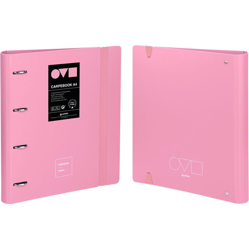8413623106141-CARPEBOOK A4 CON RECAMBIO 4 ANILLAS 35MM UNNEQUAL MINIMAL ROSA-P_405183247_1-0