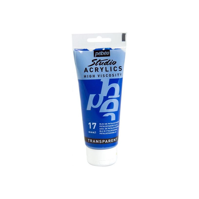 3167868310171-Pebeo Studio Acrylics - Peinture acrylique - bleu phtalocyanine - mat / satiné - 100 ml-P_405183332_1-0
