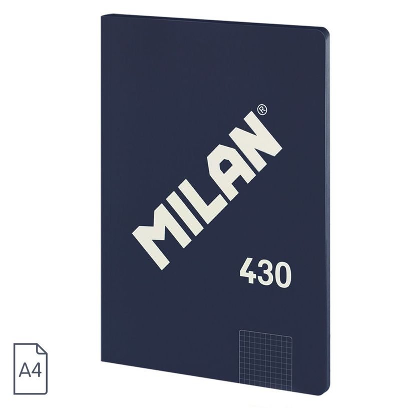 8411574106241-Milan 430 Since 1918 - Cahier de notes - A4 (210 x 297 mm) - 48 feuilles / 96 pages - papier blanc - petits carrea-P_405183432_1-0