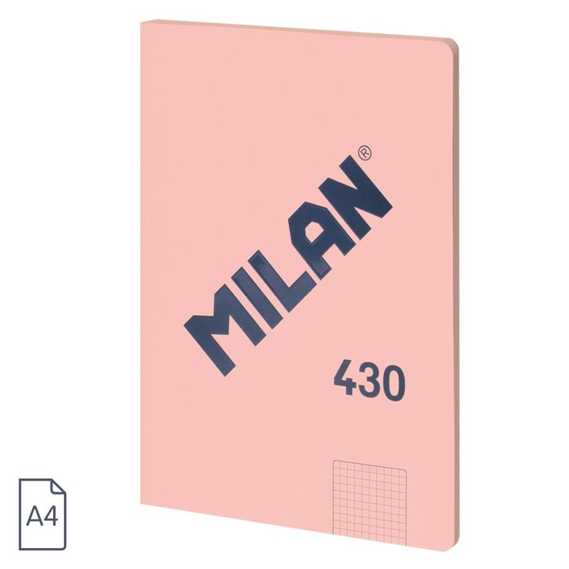 8411574104902-Milan 430 Since 1918 - Cahier de notes - A4 (210 x 297 mm) - 48 feuilles / 96 pages - papier blanc - petits carre-P_405183433_1-0