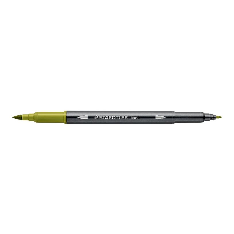 4007817107768-STAEDTLER 3001 - Stylo à pointe en fibre double pointe - vert olive - 1-6 mm / 0.5-0.8 mm-P_405183647_1-0