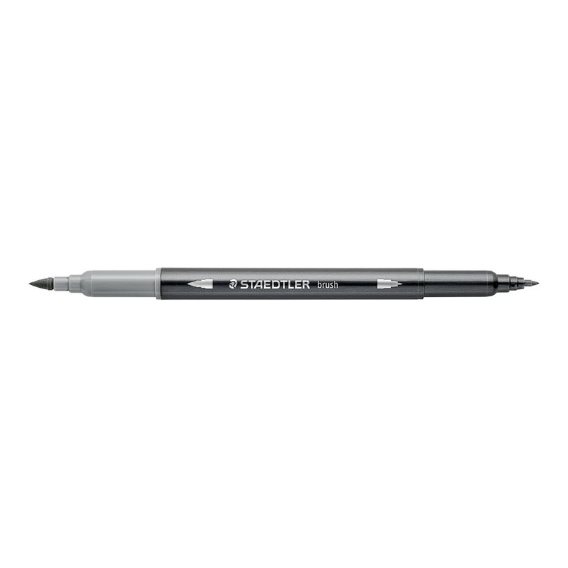 4007817109014-STAEDTLER 3001 - Stylo à pointe en fibre double pointe - gris clair - 1-6 mm / 0.5-0.8 mm-P_405183661_1-0
