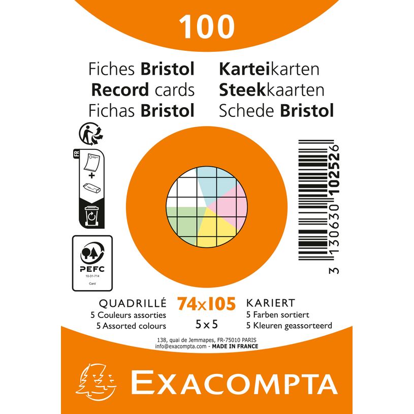 3130633102523-Exacompta - Pack de 100 fiches Bristol quadrillé 5x5 - A7 (74x105) - petits carreaux - as-P_405183794_1-0