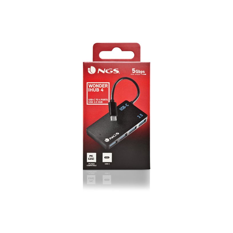 8435430622973-NGS Wonder IHUB4 - Concentrateur (hub) - USB-C, PC/MAC/tablet compatible - 4 x SuperSpeed -P_405183988_8-5