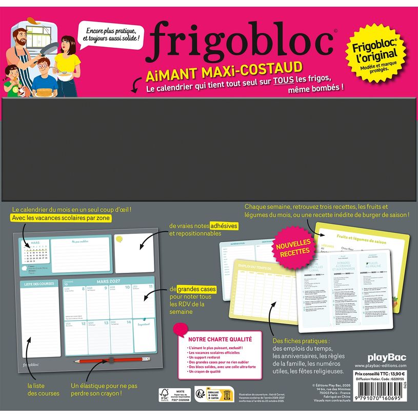 9791070160695-Frigobloc Hebdomadaire - Calendrier d'organisation familiale / sem --0