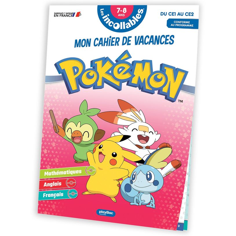 9782809679632-Cahier de vacances 2026 Pokémon - Les incollables - CE1 au CE2 - 7/8 ans--0