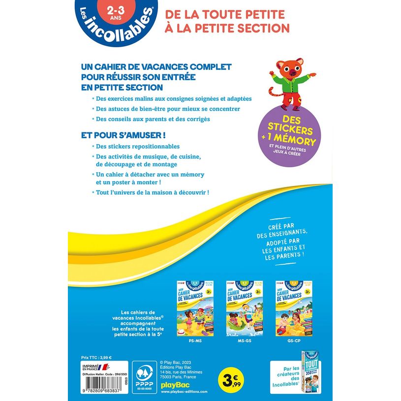 9782809683837-Cahier de vacances 2026 - Les incollables - Toute Petite Section à Petite Section - 2/3 ans--1
