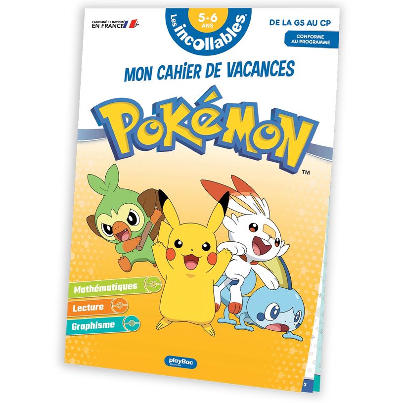 9782809675047-Cahier de vacances 2026 Pokémon - Les incollables -Grande Section au CP - 5/6 ans--0