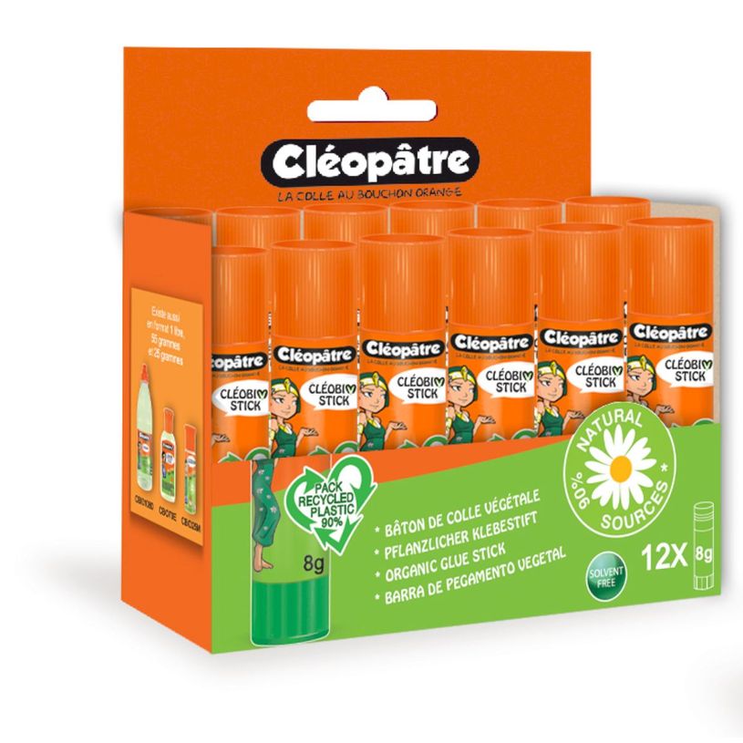 3134725017474-Cléopâtre CléoBi@ - Boîte de 12 bâtons de colle - 8 g--0