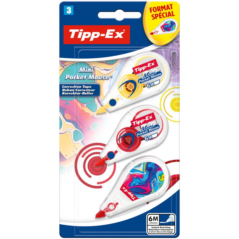 3086123751927-Tipp Ex - Correcteur - 3 Mini Pocket Mouse - 2 Fashion + 1 Décor--1
