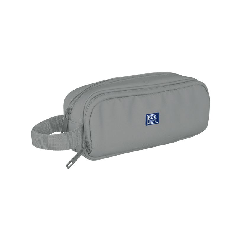 8427291054482-Fourre-tout rectangulaure 2 zips oxford b-smart  gris- Hamelin--1