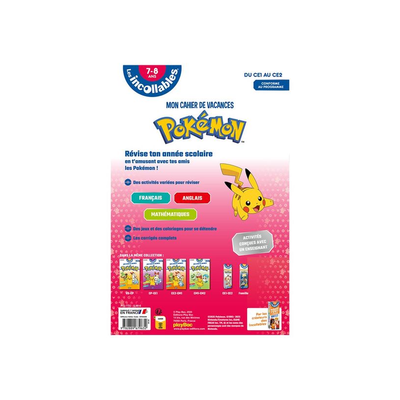 9782809679632-Cahier de vacances 2025 Pokémon - Les Incollables - CE1/CE2 - livre d'exercices-P_405184102_3-2