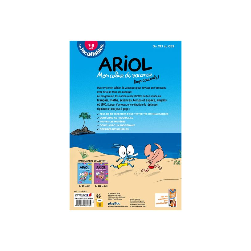 9782809688245-Cahier de vacances 2025 Ariol - Les Incollables - CE1/CE2 - livre d'exercices-P_405184133_1-0