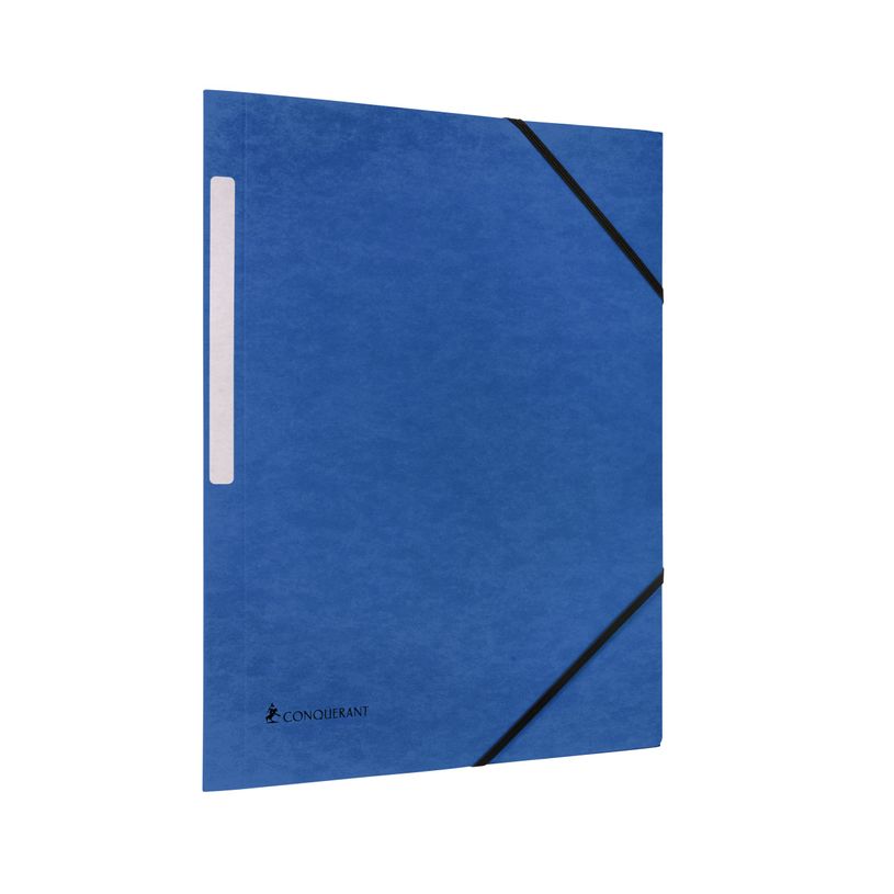 3045050465154-Conquérant - Chemise à élastique 3 rabats - A4 - Carte recyclée 350gr - bleu-P_405184196_1-0