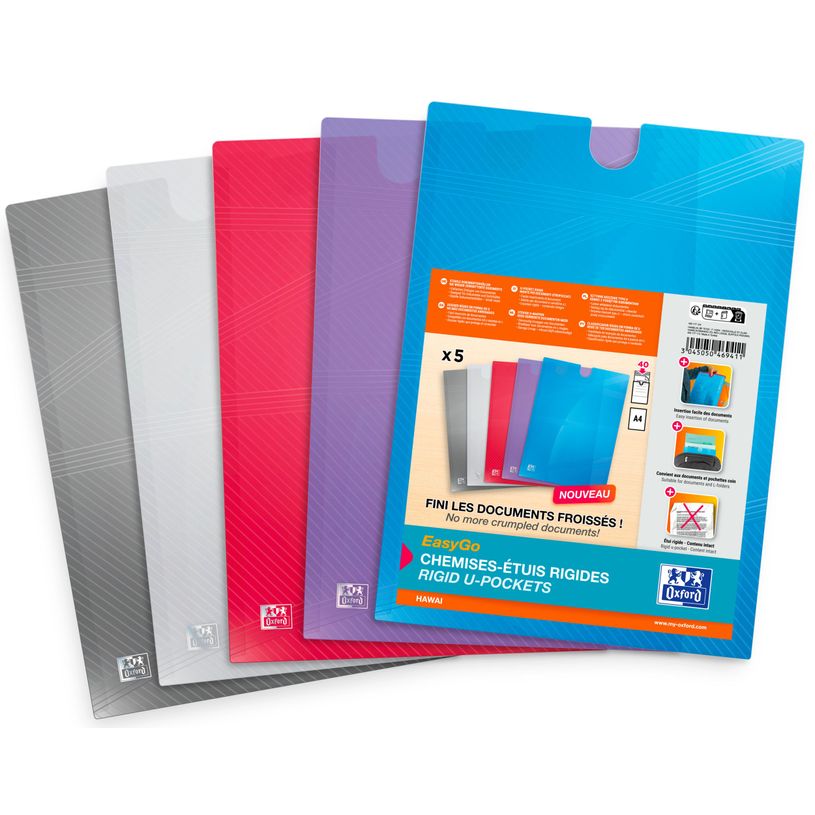 3045050469411-Oxford Hawai - 5 chemises étui Easy Go - A4 - Polyprolylène - Capacité de 40 feuilles --P_405184207_2-1